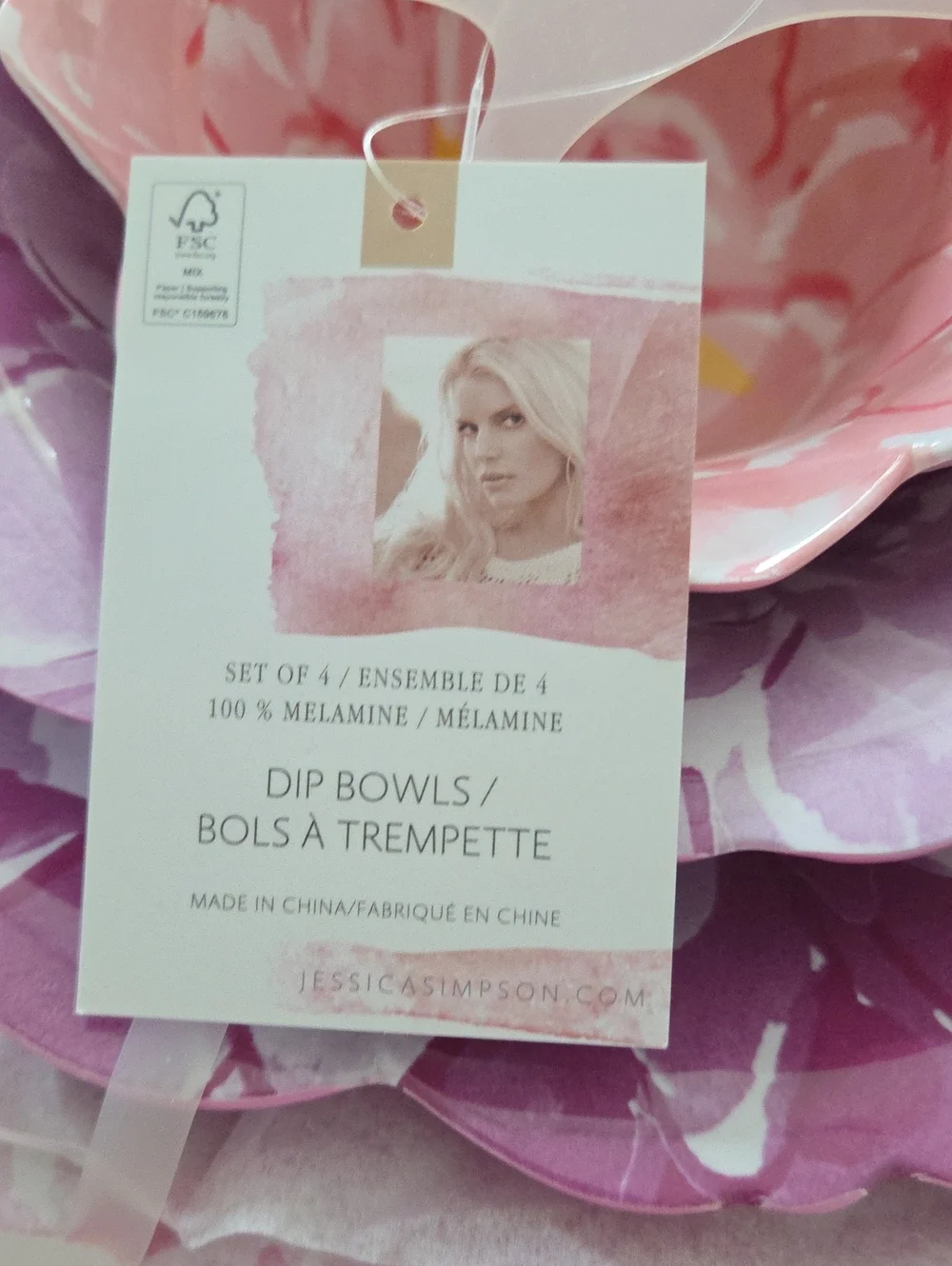 Jessica Simpson Pink and Lavender Floral Layered Party Platter Set